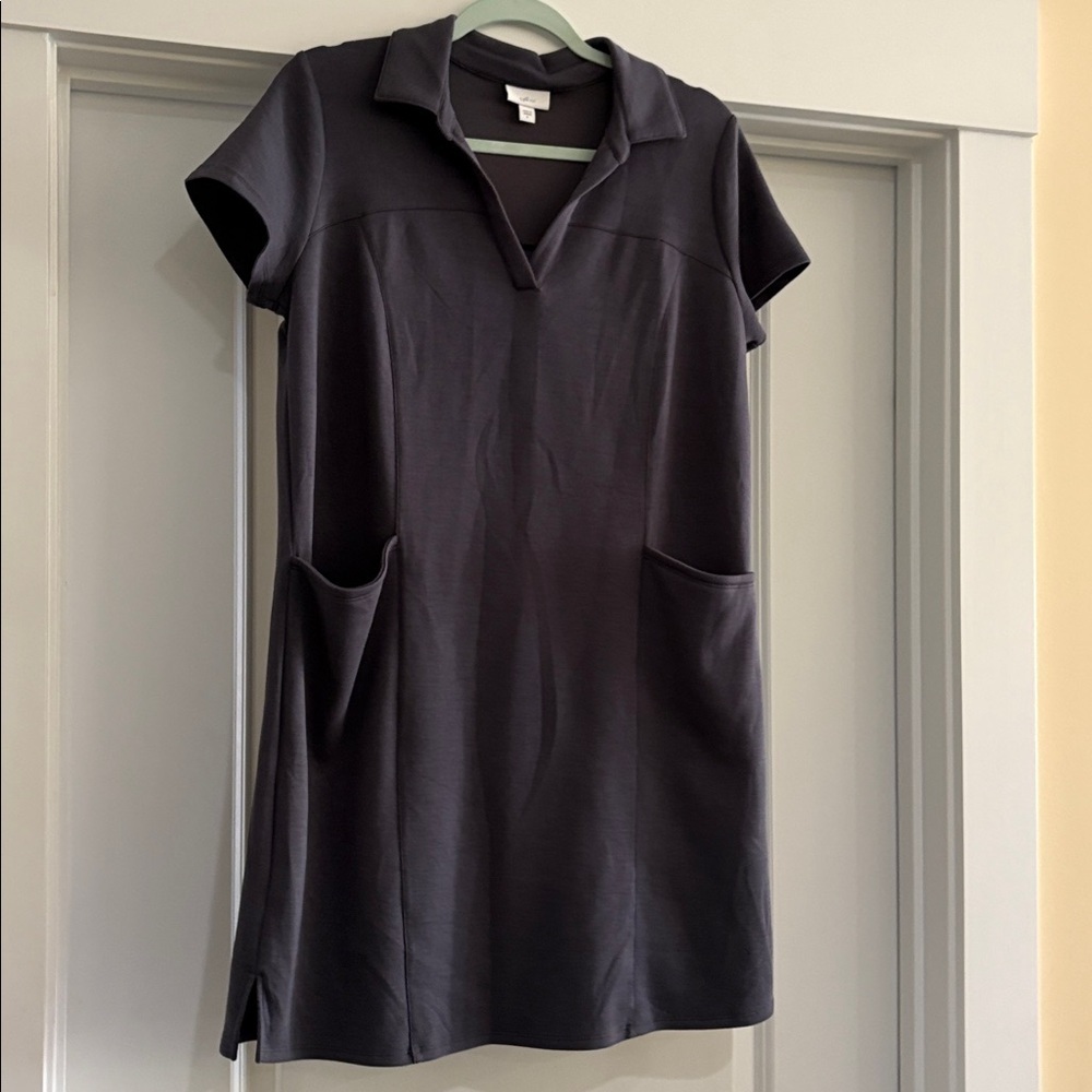 J. Jill Fit dress sz Small. Stretchy, loose fit, sporty purple / gray pockets.